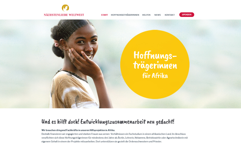 Website Hoffnungsträgerinnen für Afrika